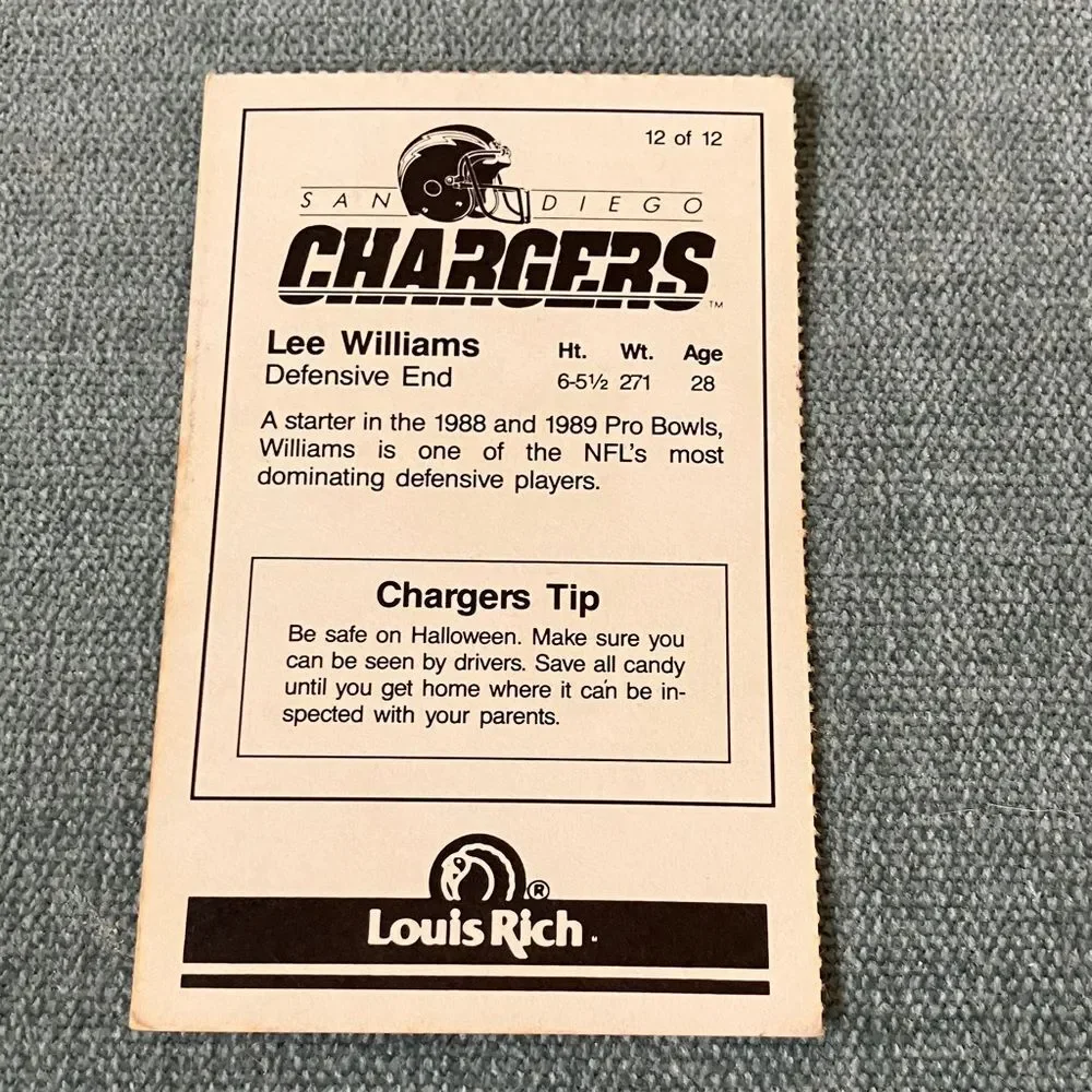 Chargers NFL Football Trading Card Football Card